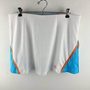 New Wilson Women XL Tennis Pickleball Skirt Skort Pleated White Athletic Comfy